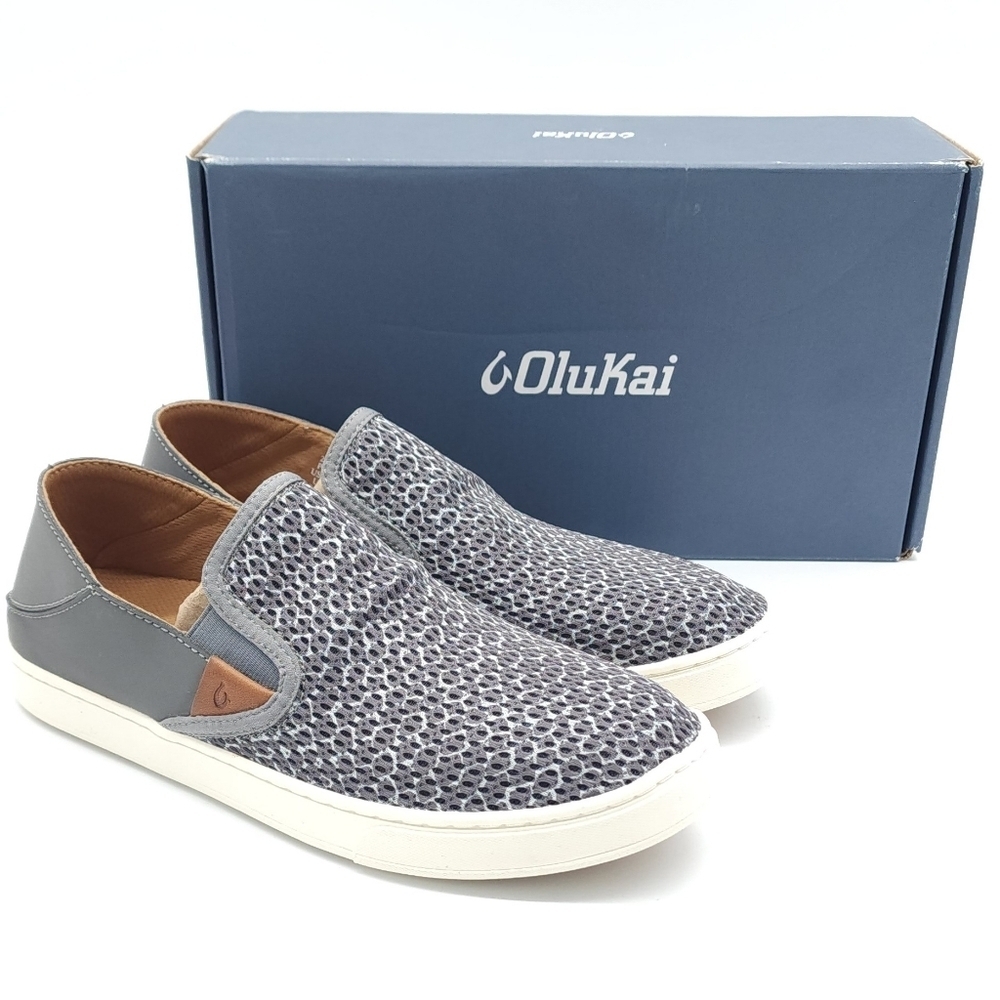 Olukai Women's Pehuea Pa'i Slip On Casual Sneakers Charcoal / Mo'o Size 10